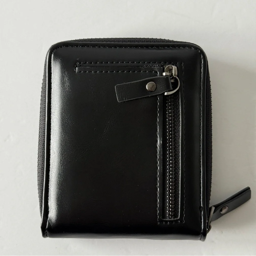 Baellerry Black Men's Wallet with Zipper Closure